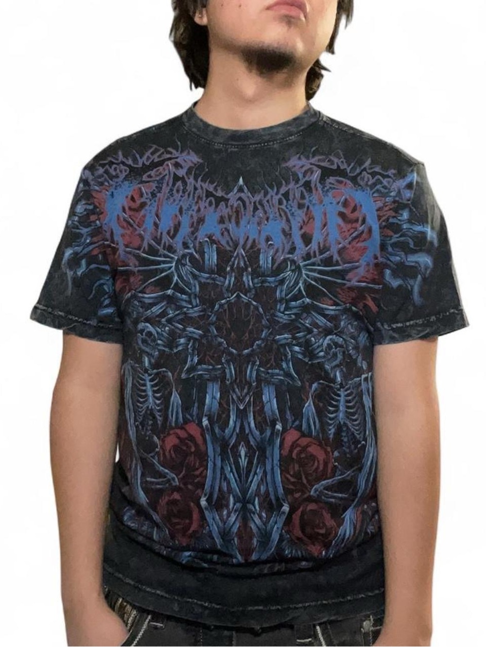 Affliction Infernal Savagery Skeleton and Roses Graphic T-Shirt‎